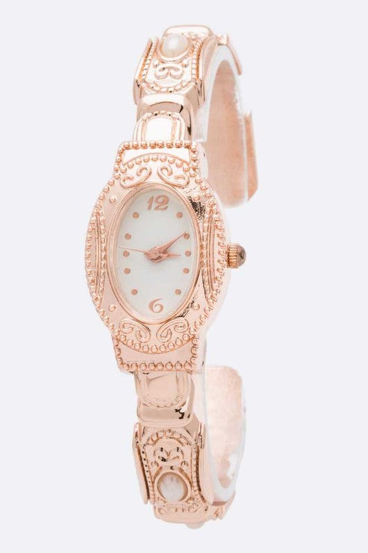 Rosegold Vintage Inspired Bangle Watch - Pikemla