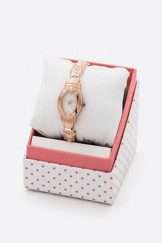 Rosegold Vintage Inspired Bangle Watch - Pikemla