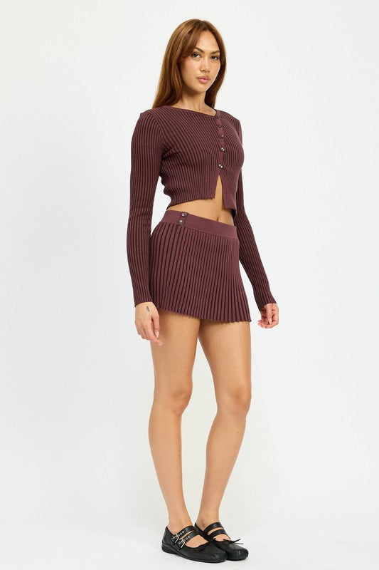 Ribbed Asymmetrical Top - Pikemla