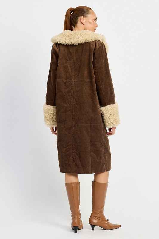 FAUX FUR MID TRENCH COAT