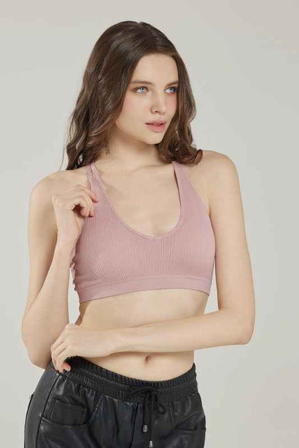 Seamless Lace Racerback Padded knit Bralette