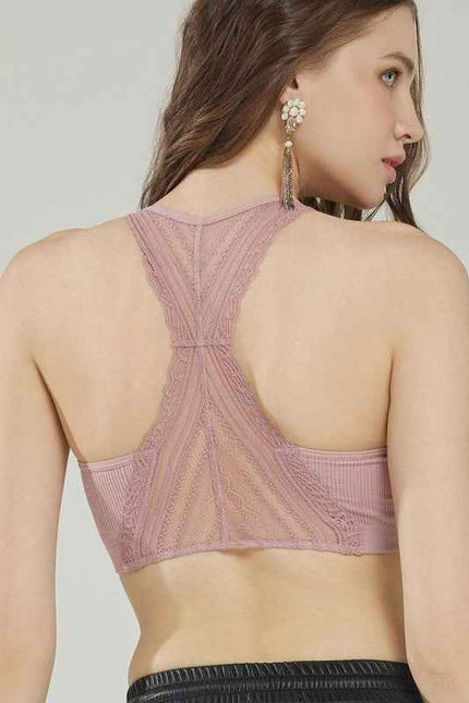 Seamless Lace Racerback Padded knit Bralette