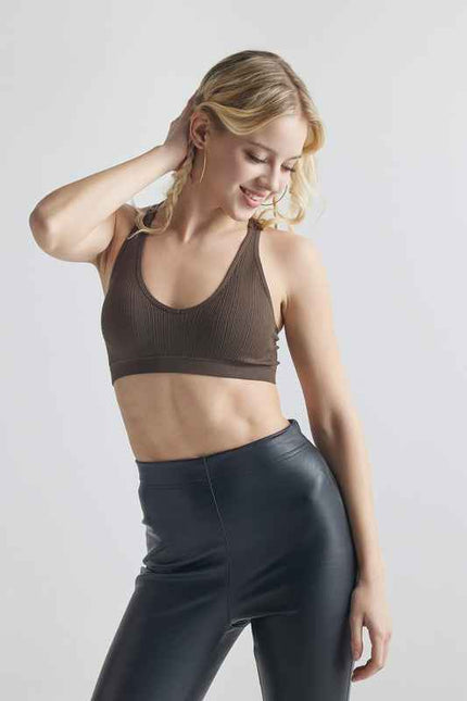 Seamless Lace Racerback Padded knit Bralette