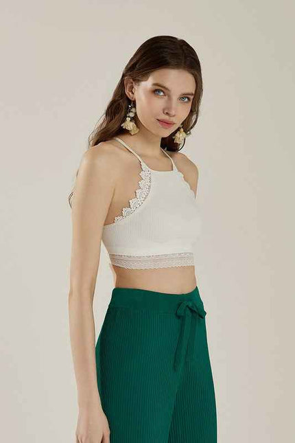 Seamless Crochet Lace & Strappy back Bralette