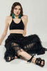 Plus A-Line Tiered Layered Tulle Mesh Maxi Skirt