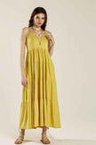 Plus Knit V-neck Ruffle Tiers Knit Maxi Dress