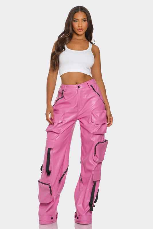 Pink Utility Cargo Pants