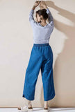 Denim Wide Leg Crop Pants with Dolphine Tail Hem