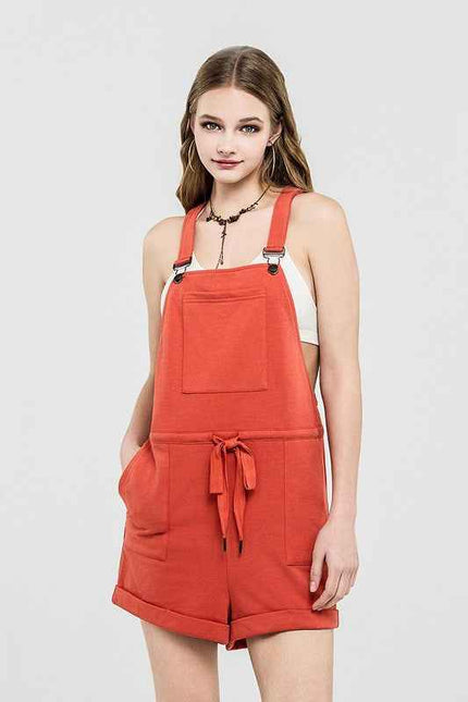 Stroll Adjustable Strap Pocketed Overall Romper