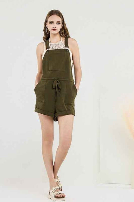 Stroll Adjustable Strap Pocketed Overall Romper