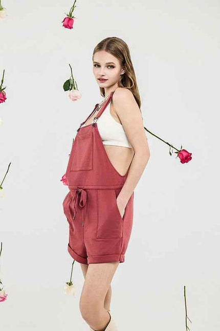 Stroll Adjustable Strap Pocketed Overall Romper