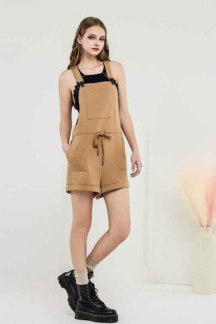 Stroll Adjustable Strap Pocketed Overall Romper