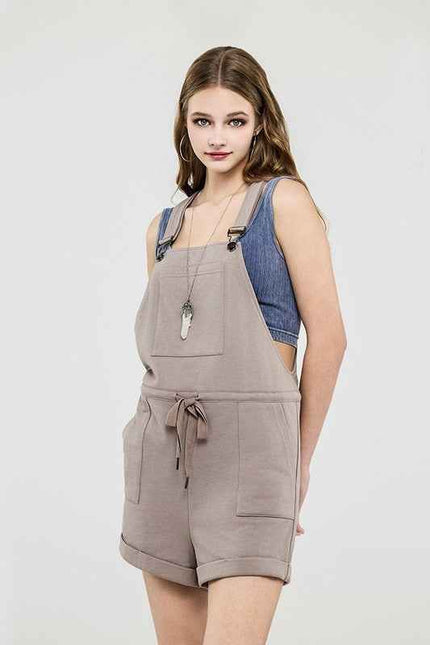 Stroll Adjustable Strap Pocketed Overall Romper