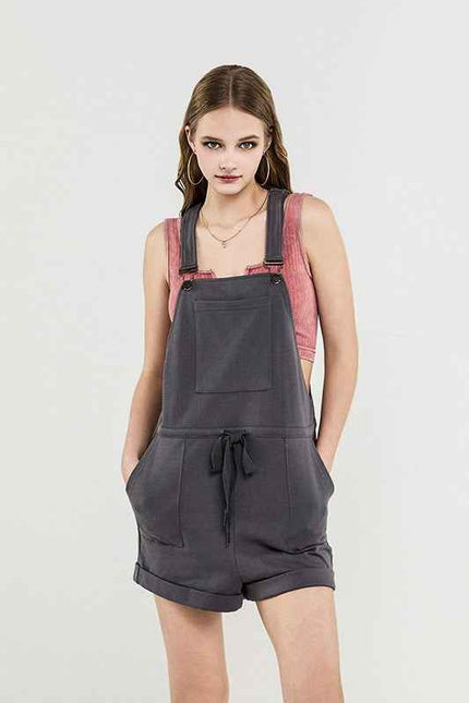 Stroll Adjustable Strap Pocketed Overall Romper