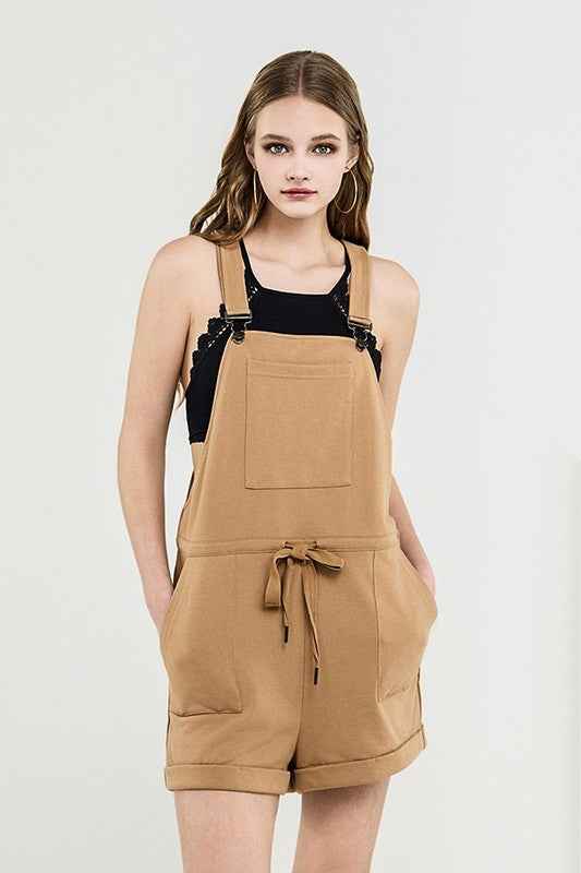 Stroll Adjustable Strap Pocketed Overall Romper
