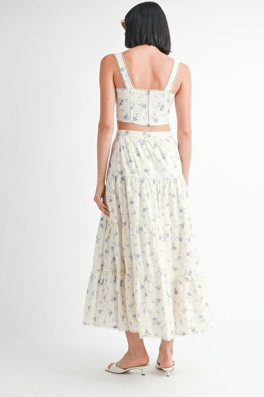 Floral Squared Neck Top - Pikemla