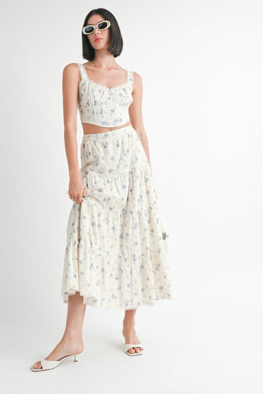 Floral Squared Neck Top - Pikemla