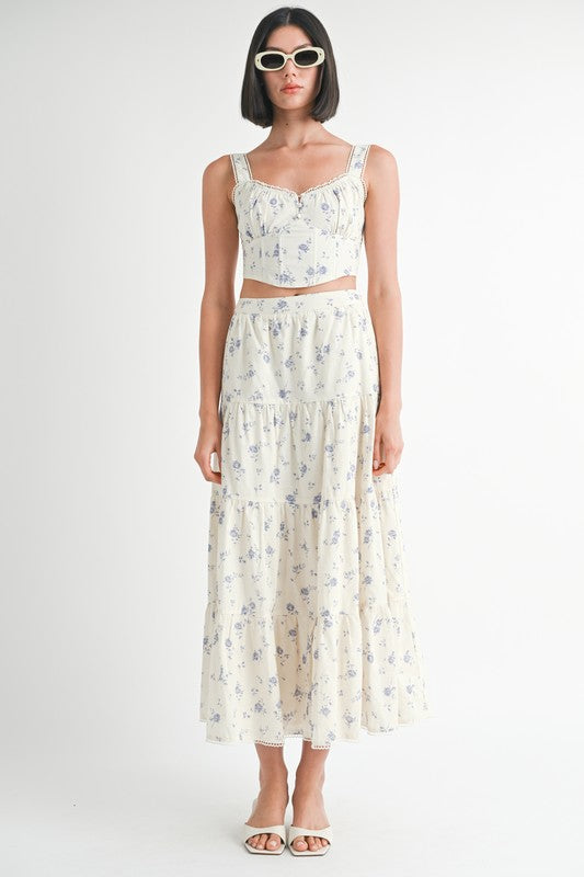 Floral Squared Neck Top - Pikemla