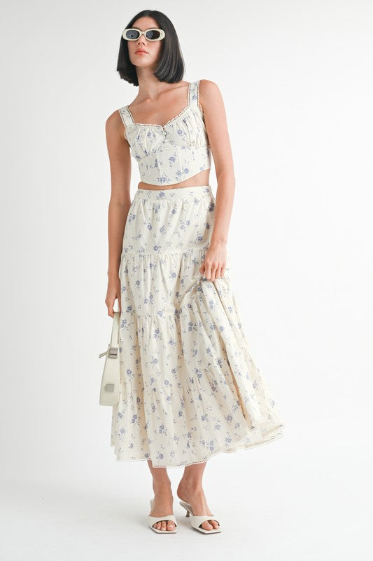 Floral Squared Neck Top - Pikemla