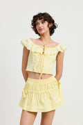 Square Neck Ruffle Corset Top - Pikemla