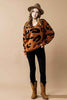 Fuzzy Mohair Jacquard V-Neck Leopard Sweater