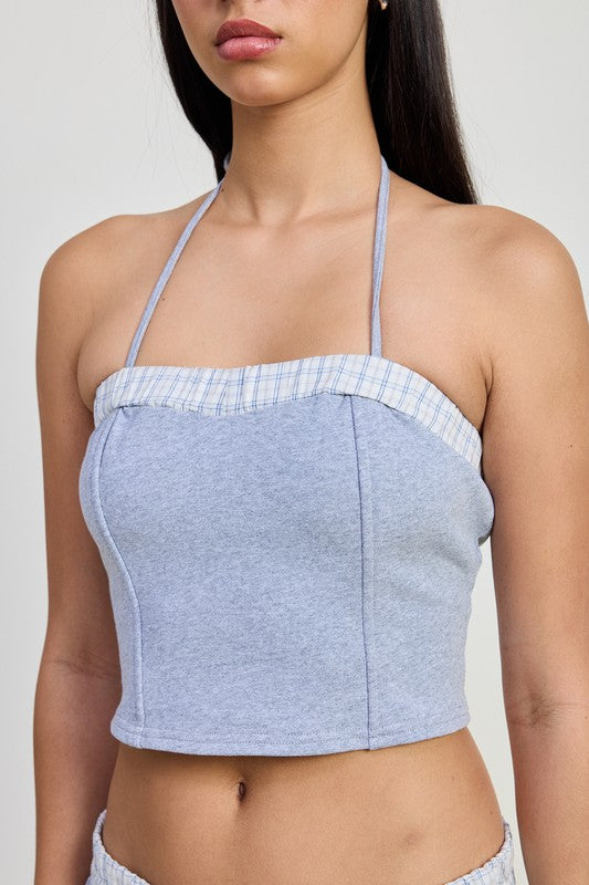 Halter Neck Cropped Top - Pikemla