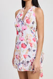 MINI HALTER NECK FLORAL DRESS - Pikemla