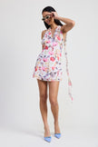 MINI HALTER NECK FLORAL DRESS - Pikemla