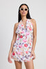 MINI HALTER NECK FLORAL DRESS - Pikemla