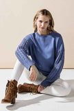 Plus Cozy Solid Body Contrast Cable Knit Sweater