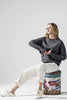 Plus Cozy Solid Body Contrast Cable Knit Sweater