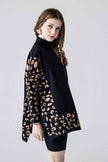 Plus Oversize MockNeck Leopard Print Sweater Tunic