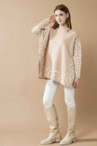 Plus Oversize MockNeck Leopard Print Sweater Tunic