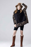 Plus Oversize MockNeck Leopard Print Sweater Tunic