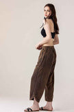 Plus Dolphin Tail Wide Leg Mineral Washed Pants