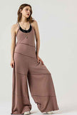 Keyhole back Wide Leg Raw Edge Jumpsuit