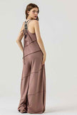 Keyhole back Wide Leg Raw Edge Jumpsuit