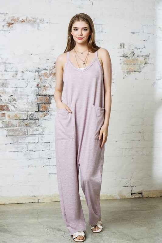 Plus Drop Crotch Tank Style Harem Jumpsuit