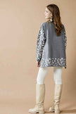 Oversized Mock Neck Leopard Print Sweater Tunic