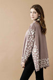 Oversized Mock Neck Leopard Print Sweater Tunic