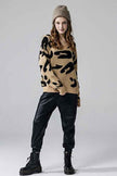Fuzzy Mohair Jacquard V-Neck Leopard Sweater