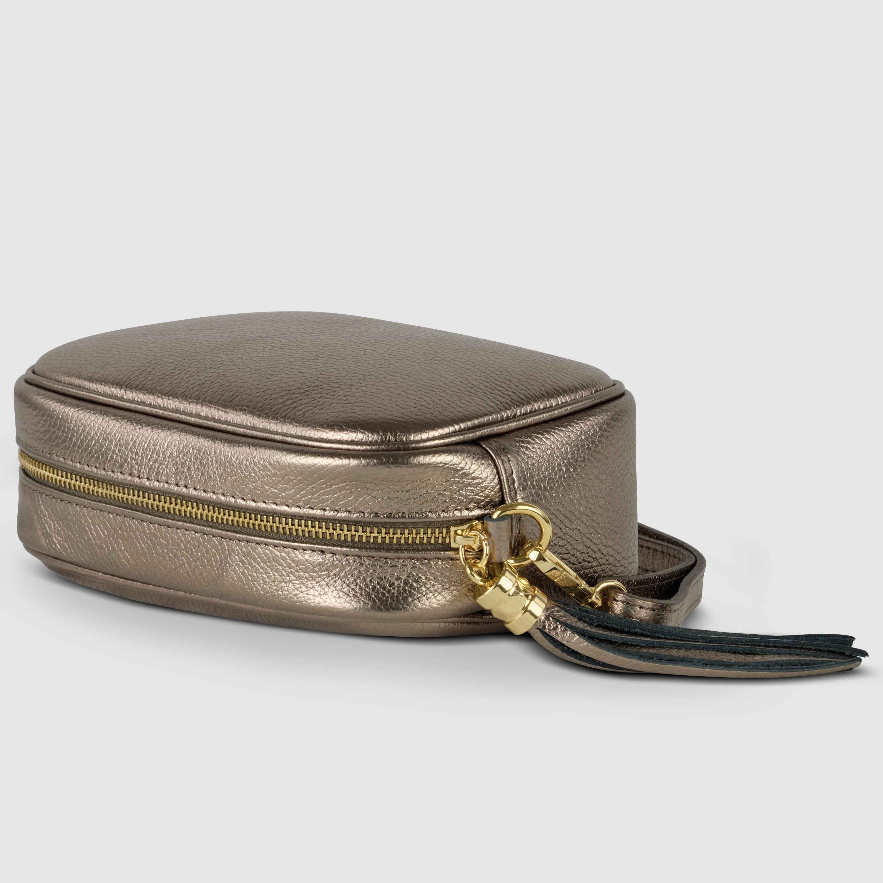 Metallic Calf Leather Crossbody Bag 231302