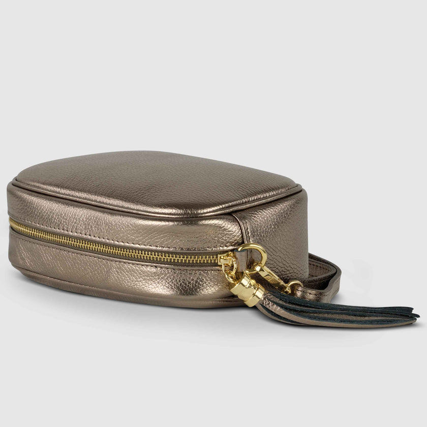 Metallic Calf Leather Crossbody Bag 231302