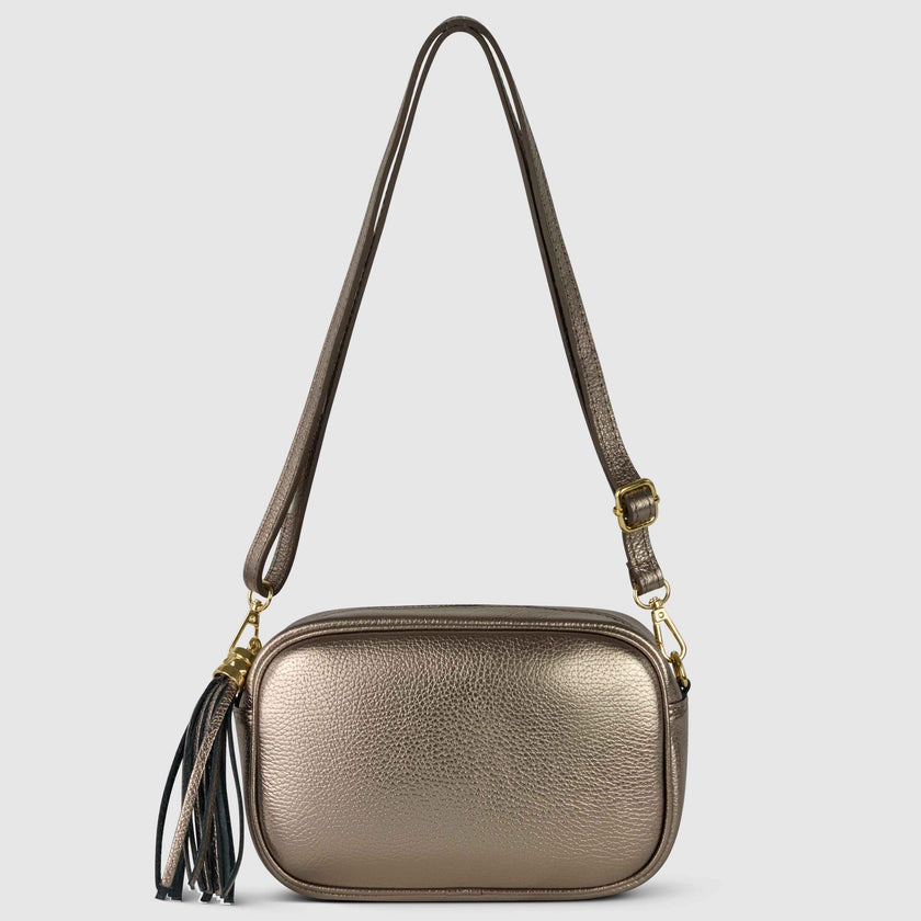 Metallic Calf Leather Crossbody Bag 231302