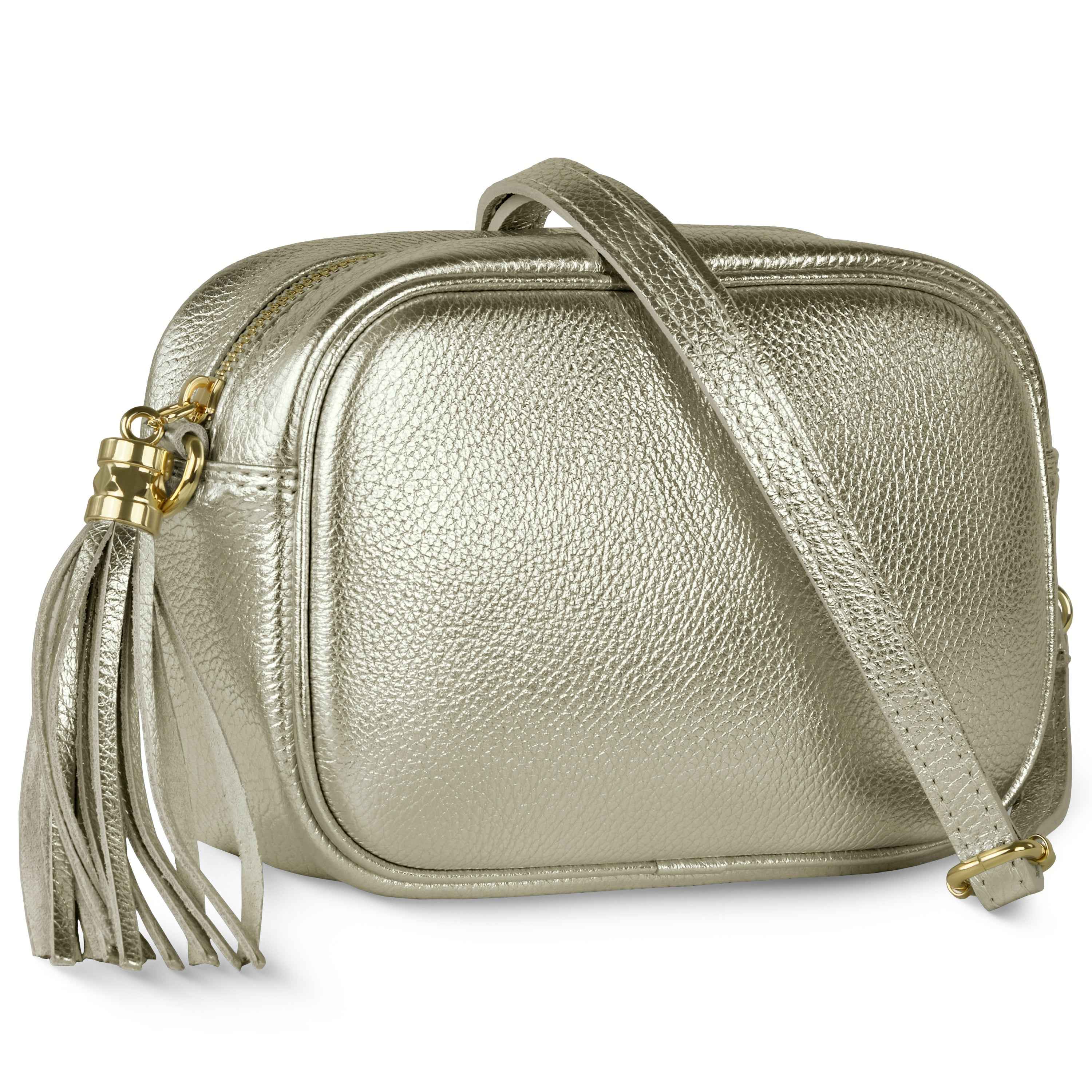 Metallic Calf Leather Crossbody Bag 231302
