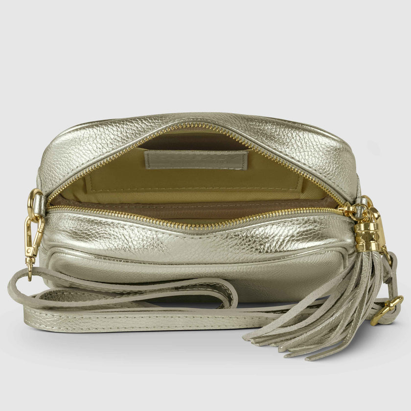Metallic Calf Leather Crossbody Bag 231302