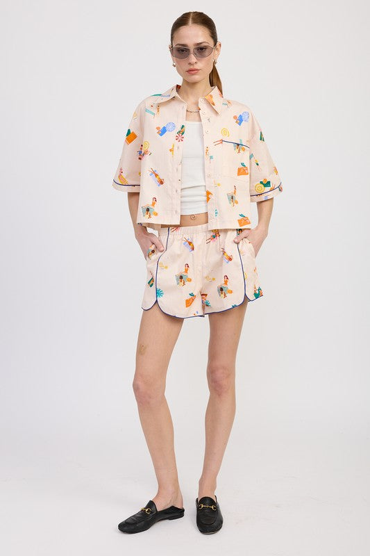 Leisure Island Poplin Shorts - Pikemla