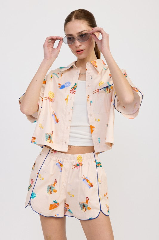 Leisure Island Poplin Shorts - Pikemla