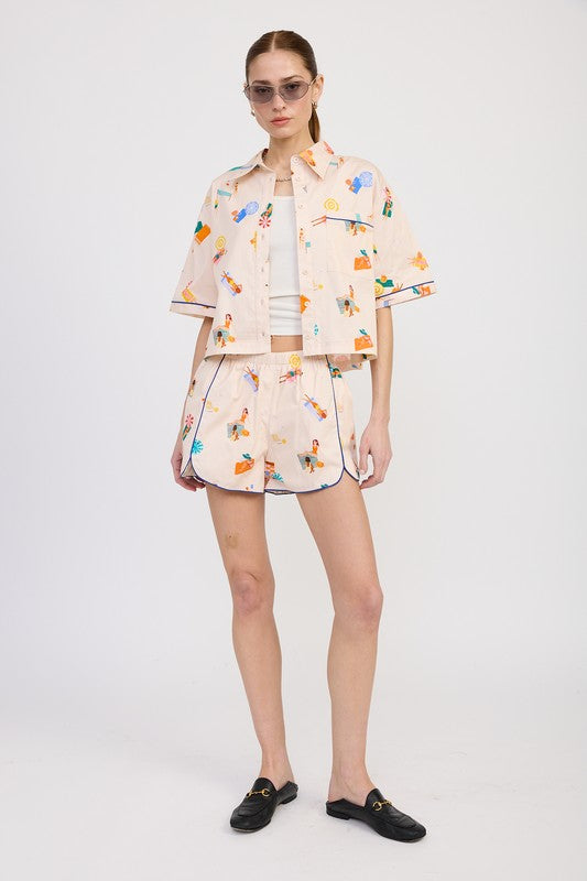 Leisure Island Poplin Shorts - Pikemla