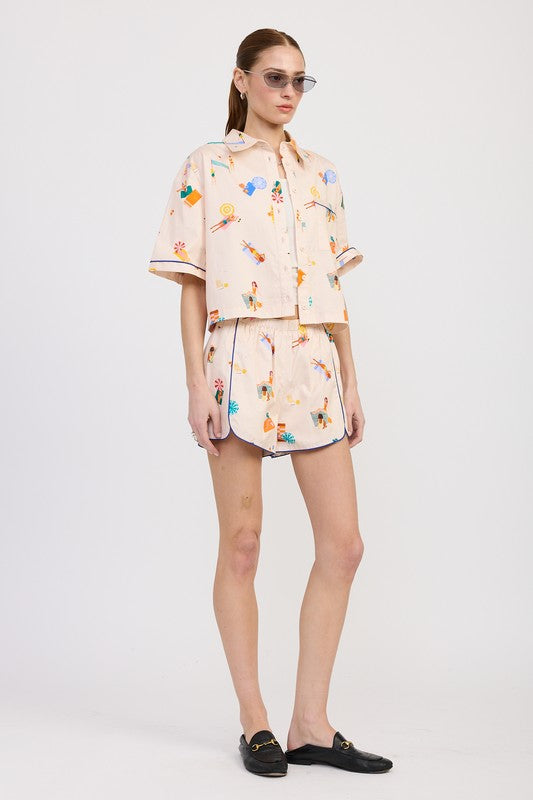 Leisure Island Poplin Shorts - Pikemla